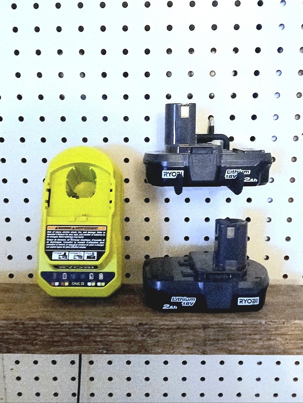 RYOBI Two 2Ah 18V Batteries & ONE+ Battery Charger. Like New